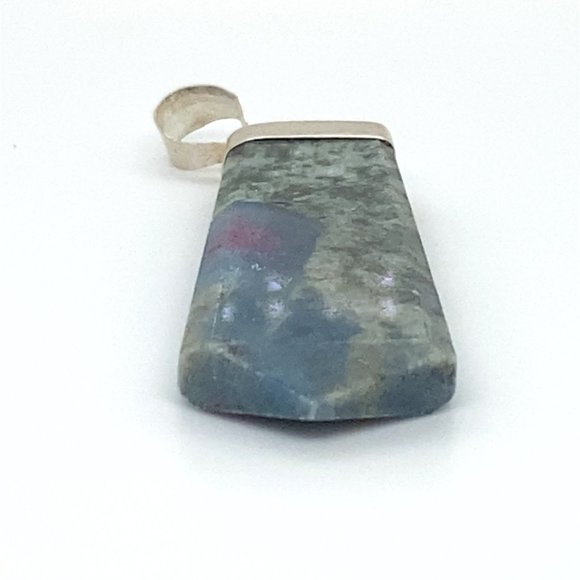 Ruby In Zoisite 37.10ct Solid 925 Sterling Silver Pendant - Picture 6 of 6